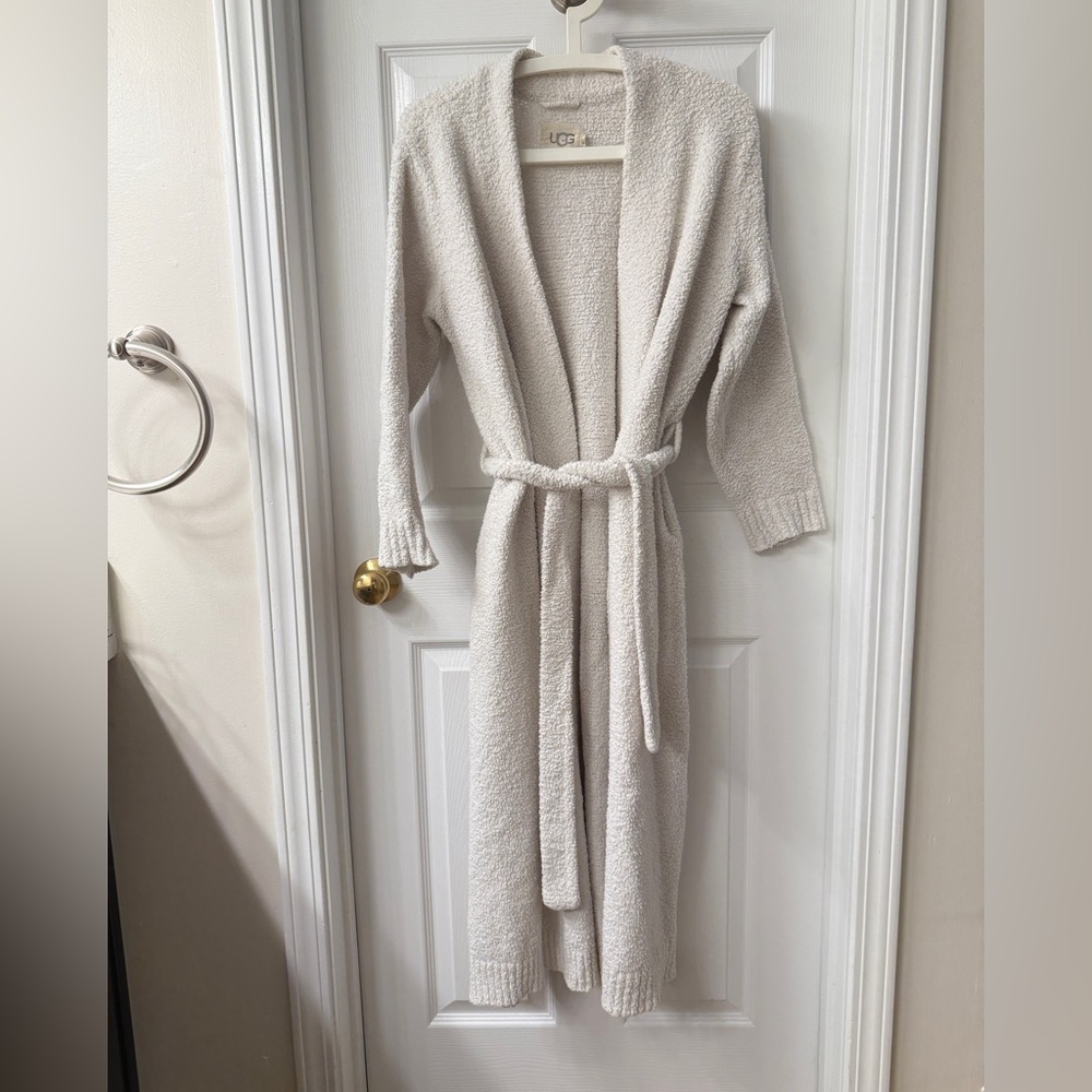 UGG Cream Plush Long Belted Robe